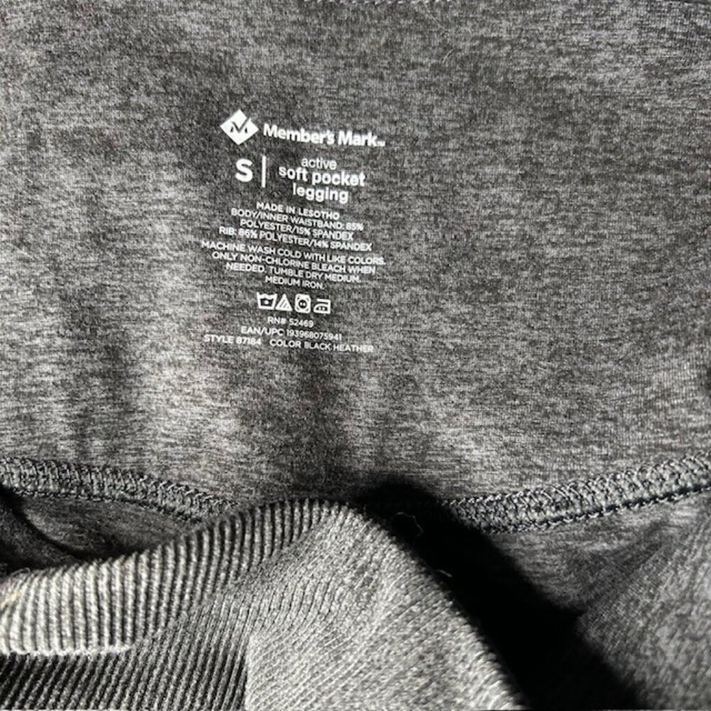 Members Mark Active Soft Pocket Legging Gray Size S - Picture 6 of 6